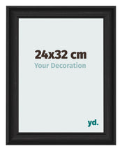 Marco de Fotos 24x32cm Negro Grano De Madera MDF Lazio Delantera Tamano | Yourdecoration.es