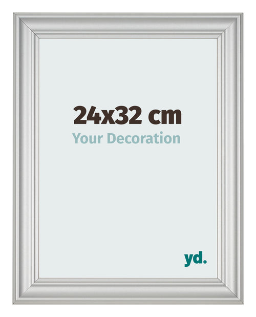Marco de Fotos 24x32cm Plateado Mate MDF Lazio Delantera Tamano | Yourdecoration.es