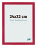 Marco de Fotos 24x32cm Rojo MDF Bologna Delantera Tamano | Yourdecoration.es