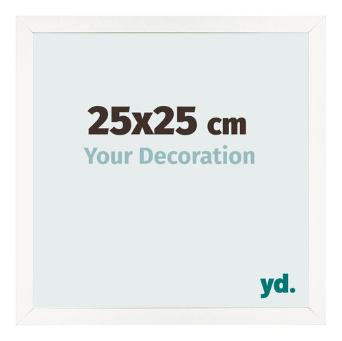 Marco de Fotos 25x25 cm Blanco Brillante MDF Bologna Delantera Tamano | Yourdecoration.es