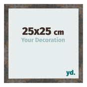 Marco de Fotos 25x25 cm Metal Oxidado MDF Bologna Delantera Tamano | Yourdecoration.es