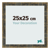 Marco de Fotos 25x25cm Azul Y Dorado Fusionado MDF Pisa Delantera Tamano | Yourdecoration.es