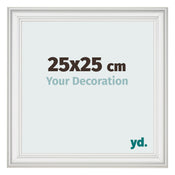Marco de Fotos 25x25cm Blanco Barrido MDF Lazio Delantera Tamano | Yourdecoration.es