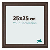 Marco de Fotos 25x25cm Roble Oscuro MDF Lazio Delantera Tamano | Yourdecoration.es