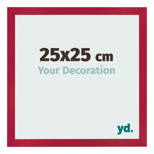 Marco de Fotos 25x25cm Rojo MDF Bologna Delantera Tamano | Yourdecoration.es