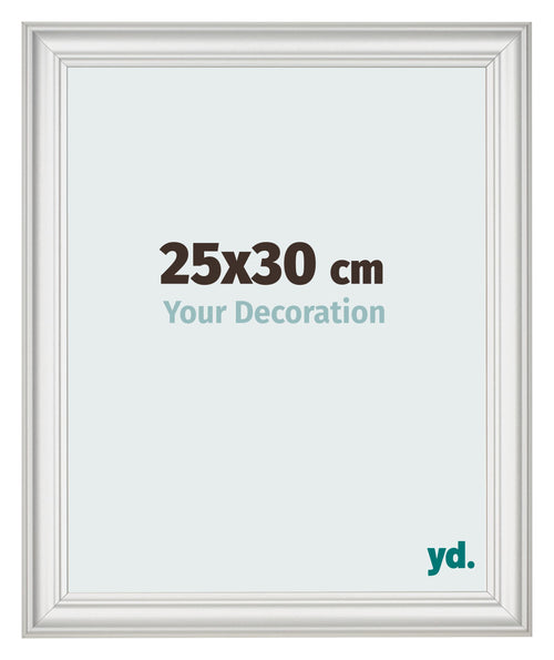 Marco de Fotos 25x30cm Blanco Barrido MDF Lazio Delantera Tamano | Yourdecoration.es