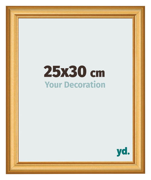 Marco de Fotos 25x30cm Dorado Matte MDF Lazio Delantera Tamano | Yourdecoration.es
