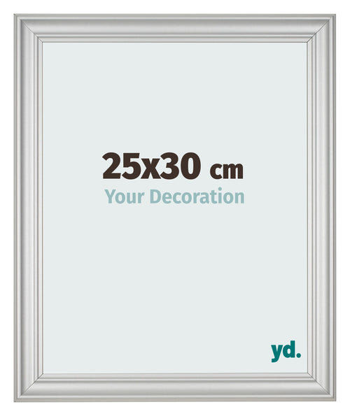 Marco de Fotos 25x30cm Plateado Mate MDF Lazio Delantera Tamano | Yourdecoration.es