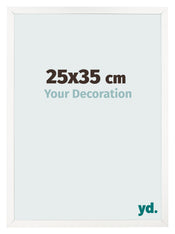Marco de Fotos 25x35 cm Blanco Brillante MDF Bologna Delantera Tamano | Yourdecoration.es