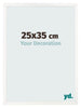 Marco de Fotos 25x35 cm Blanco Brillante MDF Bologna Delantera Tamano | Yourdecoration.es