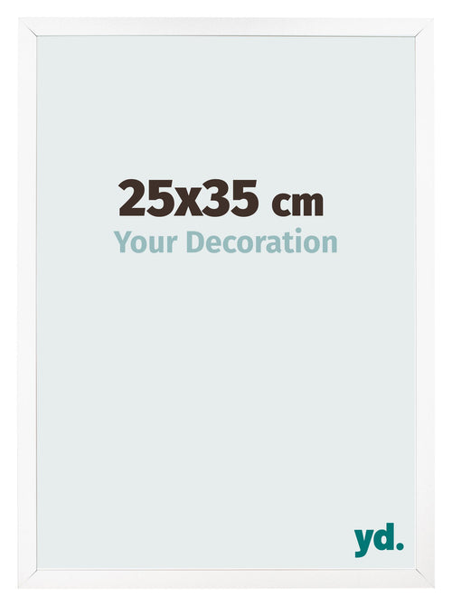 Marco de Fotos 25x35 cm Blanco Mate MDF Bologna Delantera Tamano | Yourdecoration.es