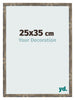 Marco de Fotos 25x35cm Azul Y Dorado Fusionado MDF Bologna Delantera Tamano | Yourdecoration.es