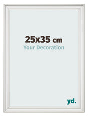 Marco de Fotos 25x35cm Blanco Barrido MDF Lazio Delantera Tamano | Yourdecoration.es