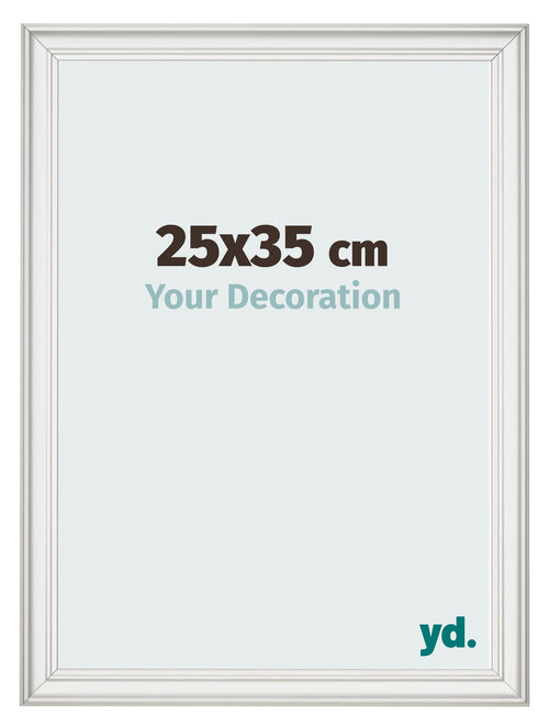 Marco de Fotos 25x35cm Blanco Barrido MDF Lazio Delantera Tamano | Yourdecoration.es
