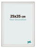 Marco de Fotos 25x35cm Blanco Barrido MDF Lazio Delantera Tamano | Yourdecoration.es