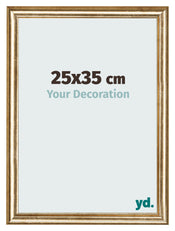Marco de Fotos 25x35cm Dorado Antiguo MDF Lazio Delantera Tamano | Yourdecoration.es