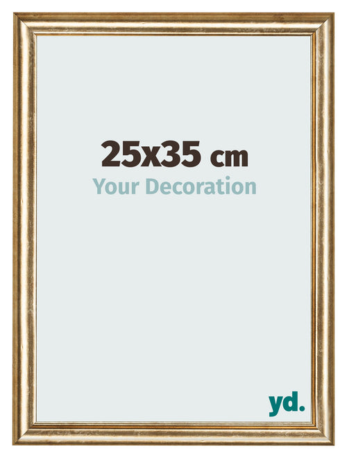 Marco de Fotos 25x35cm Dorado Antiguo MDF Lazio Delantera Tamano | Yourdecoration.es