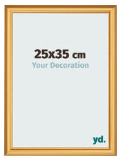 Marco de Fotos 25x35cm Dorado Matte MDF Lazio Delantera Tamano | Yourdecoration.es