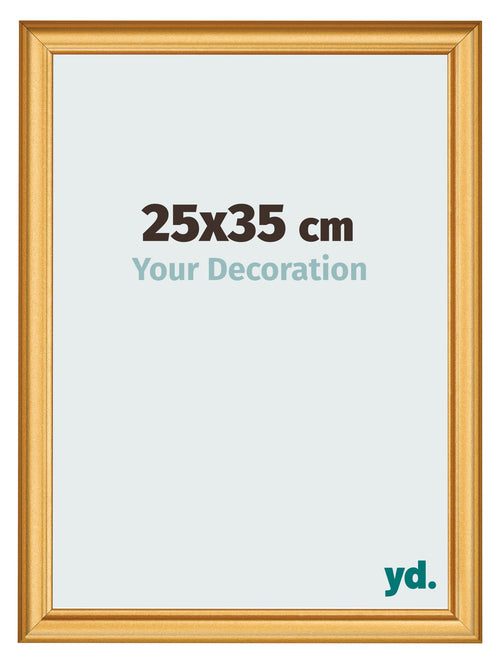 Marco de Fotos 25x35cm Dorado Matte MDF Lazio Delantera Tamano | Yourdecoration.es