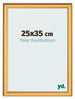 Marco de Fotos 25x35cm Dorado Matte MDF Lazio Delantera Tamano | Yourdecoration.es
