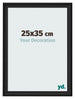 Marco de Fotos 25x35cm Negro Grano De Madera MDF Lazio Delantera Tamano | Yourdecoration.es