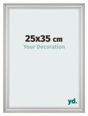 Marco de Fotos 25x35cm Plateado Mate MDF Lazio Delantera Tamano | Yourdecoration.es