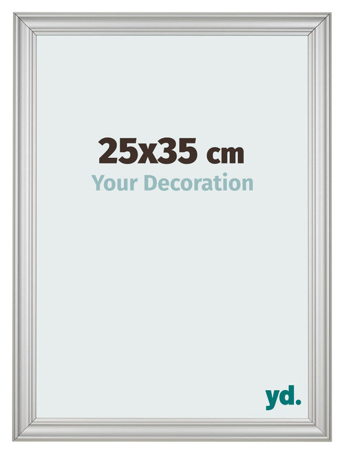 Marco de Fotos 25x35cm Plateado Mate MDF Lazio Delantera Tamano | Yourdecoration.es