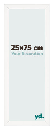 Marco de Fotos 25x75 cm Blanco Brillante MDF Bologna Delantera Tamano | Yourdecoration.es