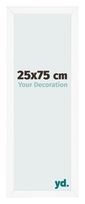 Marco de Fotos 25x75 cm Blanco Mate MDF Bologna Delantera Tamano | Yourdecoration.es