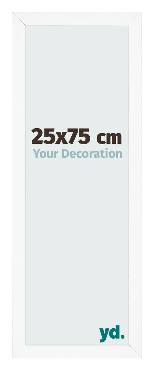 Marco de Fotos 25x75 cm Blanco Mate MDF Bologna Delantera Tamano | Yourdecoration.es