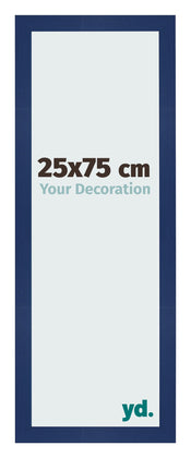 Marco de Fotos 25x75cm Azul Oscuro Barrido MDF Bologna Delantera Tamano | Yourdecoration.es