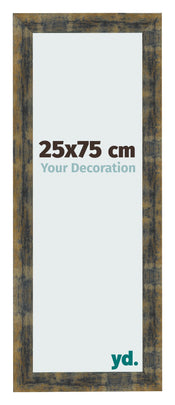 Marco de Fotos 25x75cm Azul Y Dorado Fusionado MDF Pisa Delantera Tamano | Yourdecoration.es