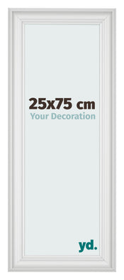 Marco de Fotos 25x75cm Blanco Barrido MDF Lazio Delantera Tamano | Yourdecoration.es