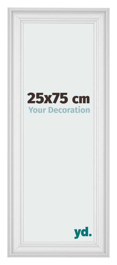 Marco de Fotos 25x75cm Blanco Barrido MDF Lazio Delantera Tamano | Yourdecoration.es