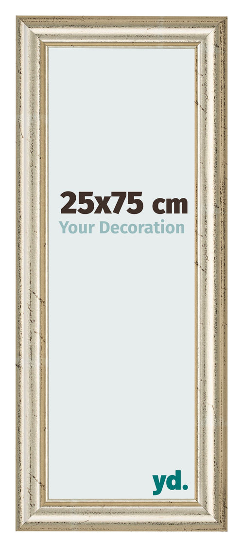 Marco de Fotos 25x75cm Brillo Metalico MDF Lazio Delantera Tamano | Yourdecoration.es