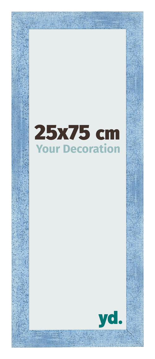 Marco de Fotos 25x75cm Claro Azul Barrido MDF Pisa Delantera Tamano | Yourdecoration.es