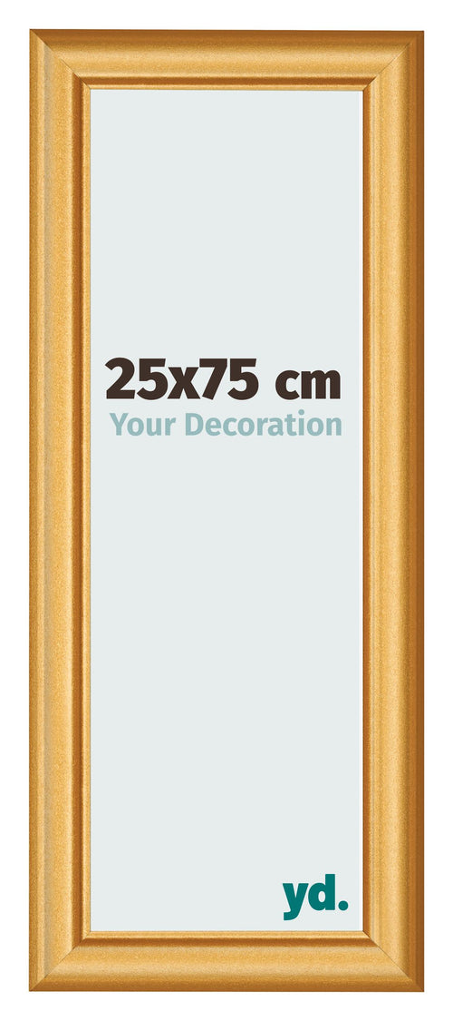 Marco de Fotos 25x75cm Dorado Matte MDF Lazio Delantera Tamano | Yourdecoration.es