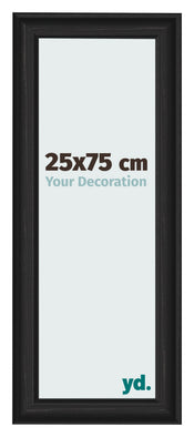 Marco de Fotos 25x75cm Negro Grano De Madera MDF Lazio Delantera Tamano | Yourdecoration.es