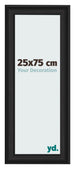 Marco de Fotos 25x75cm Negro Grano De Madera MDF Lazio Delantera Tamano | Yourdecoration.es