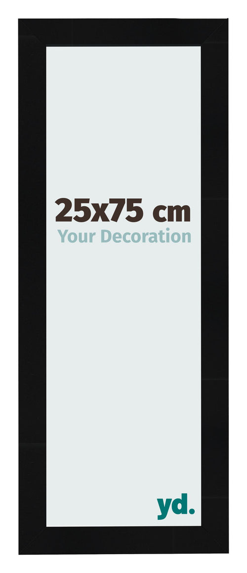Marco de Fotos 25x75cm Negro Plateado Pulido MDF Pisa Delantera Tamano | Yourdecoration.es