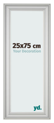 Marco de Fotos 25x75cm Plateado Mate MDF Lazio Delantera Tamano | Yourdecoration.es