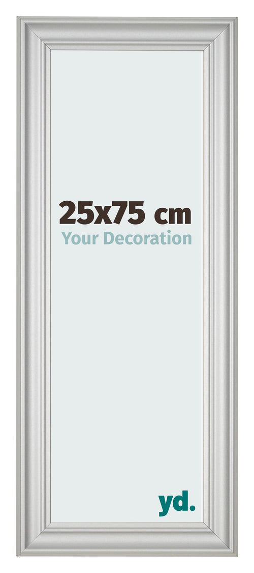 Marco de Fotos 25x75cm Plateado Mate MDF Lazio Delantera Tamano | Yourdecoration.es