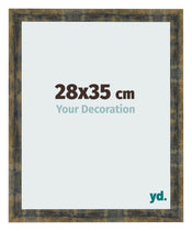 Marco de Fotos 28x35cm Azul Y Dorado Fusionado MDF Pisa Delantera Tamano | Yourdecoration.es