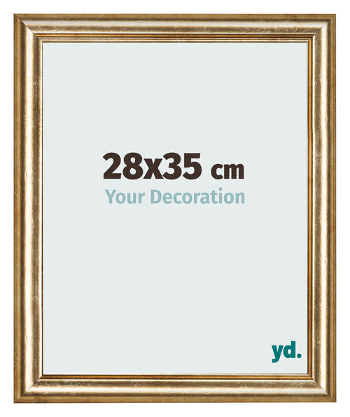 Marco de Fotos 28x35cm Dorado Antiguo MDF Lazio Delantera Tamano | Yourdecoration.es