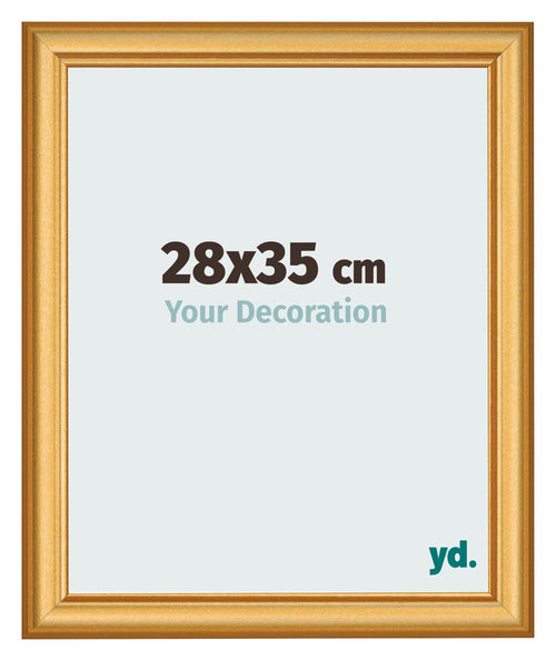 Marco de Fotos 28x35cm Dorado Matte MDF Lazio Delantera Tamano | Yourdecoration.es