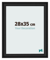 Marco de Fotos 28x35cm Negro Grano De Madera MDF Lazio Delantera Tamano | Yourdecoration.es