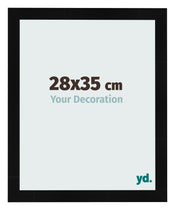 Marco de Fotos 28x35cm Negro Plateado Pulido MDF Pisa Delantera Tamano | Yourdecoration.es