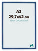 Marco de Fotos 29 7x42 cm A3 Azul Oscuro MDF Bologna Delantera Tamano | Yourdecoration.es