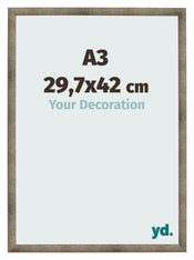 Marco de Fotos 29 7x42 cm A3 Metal Vintage MDF Bologna Delantera Tamano | Yourdecoration.es