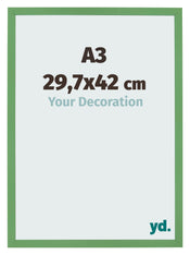 Marco de Fotos 29 7x42 cm A3 Verde MDF Bologna Delantera Tamano | Yourdecoration.es